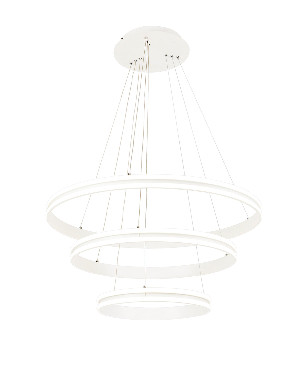 Schwarz Pendant, 3 Light 50W,30W,20W LED, 4000K, 5470lm, Dimmable, Matt White, 3yrs Warranty