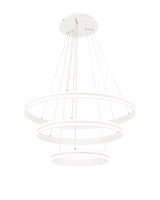 Schwarz Pendant, 3 Light 50W,30W,20W LED, 4000K, 5470lm, Dimmable, Matt White, 3yrs Warranty