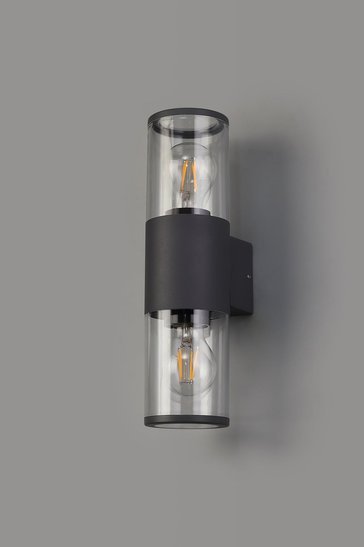 Pascoe Wall Lamp 2 x E27, IP54, Anthracite/Clear, 2yrs Warranty