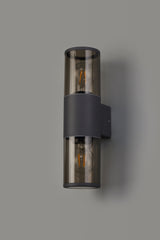 Pascoe Wall Lamp 2 x E27, IP54, Anthracite/Smoked, 2yrs Warranty