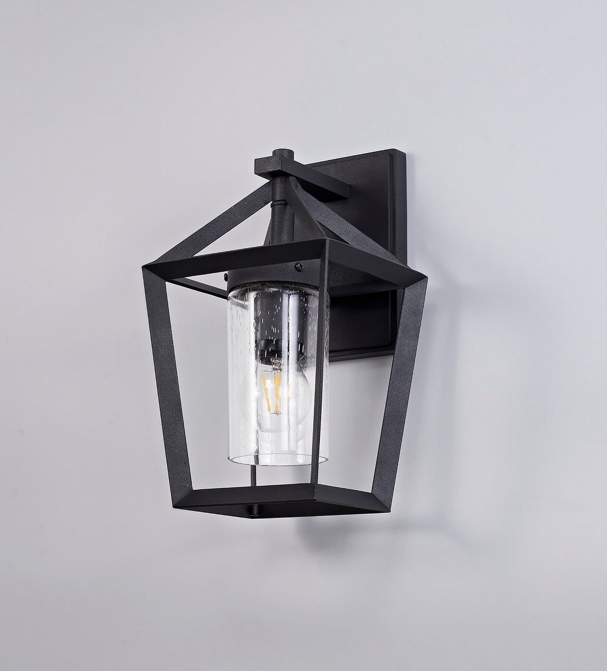 Docherty Down Wall Lamp, 1 x E27, IP54, Anthracite/Clear Rain Drop Effect Glass, 2yrs Warranty