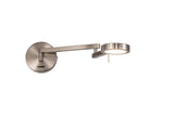 Carney Switched Adjustable Swing Arm Wall Lamp / Reader, 1 x 8W LED, 3000K, Satin Nickel, 3yrs Warranty