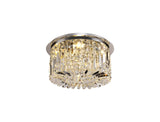 Devine 45cm Round Flush Chandelier, 5 Light E14, Polished Chrome/Crystal