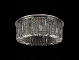 Devine 65cm Round Flush Chandelier, 8 Light E14, Polished Chrome/Crystal