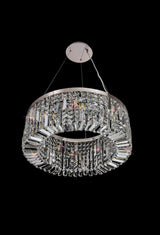Devine 60cm Round Pendant Chandelier, 8 Light E14, Polished Chrome/Crystal