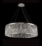 Devine 80cm Round Pendant Chandelier, 12 Light E14, Polished Chrome/Crystal Item Weight: 16.8kg