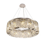Devine 80cm Round Pendant Chandelier, 12 Light E14, Polished Chrome/Crystal Item Weight: 16.8kg