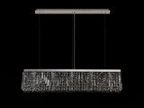 Devine 102x9cm Linear Pendant Chandelier, 5 Light E14, Polished Chrome/Crystal