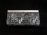 Devine 50x24cm Rectangular Large Wall Lamp, 3 Light E14, Polished Chrome/Crystal