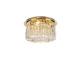 Devine 45cm Round Flush Chandelier, 5 Light E14, Gold/Crystal