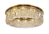 Devine 85cm Round Flush Chandelier, 12 Light E14, Gold/Crystal Item Weight: 21kg