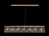 Devine 138x9cm Linear Pendant Chandelier, 7 Light E14, Gold/Crystal