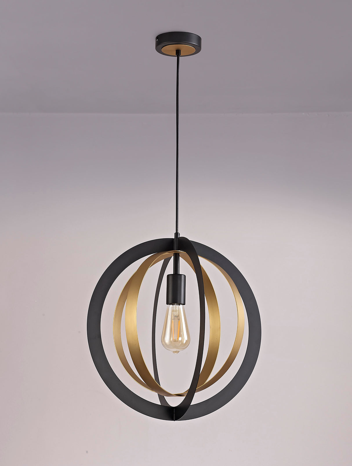 Symm Pendant, 1 x E27, Black/Satin Gold