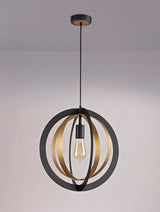 Symm Pendant, 1 x E27, Black/Satin Gold