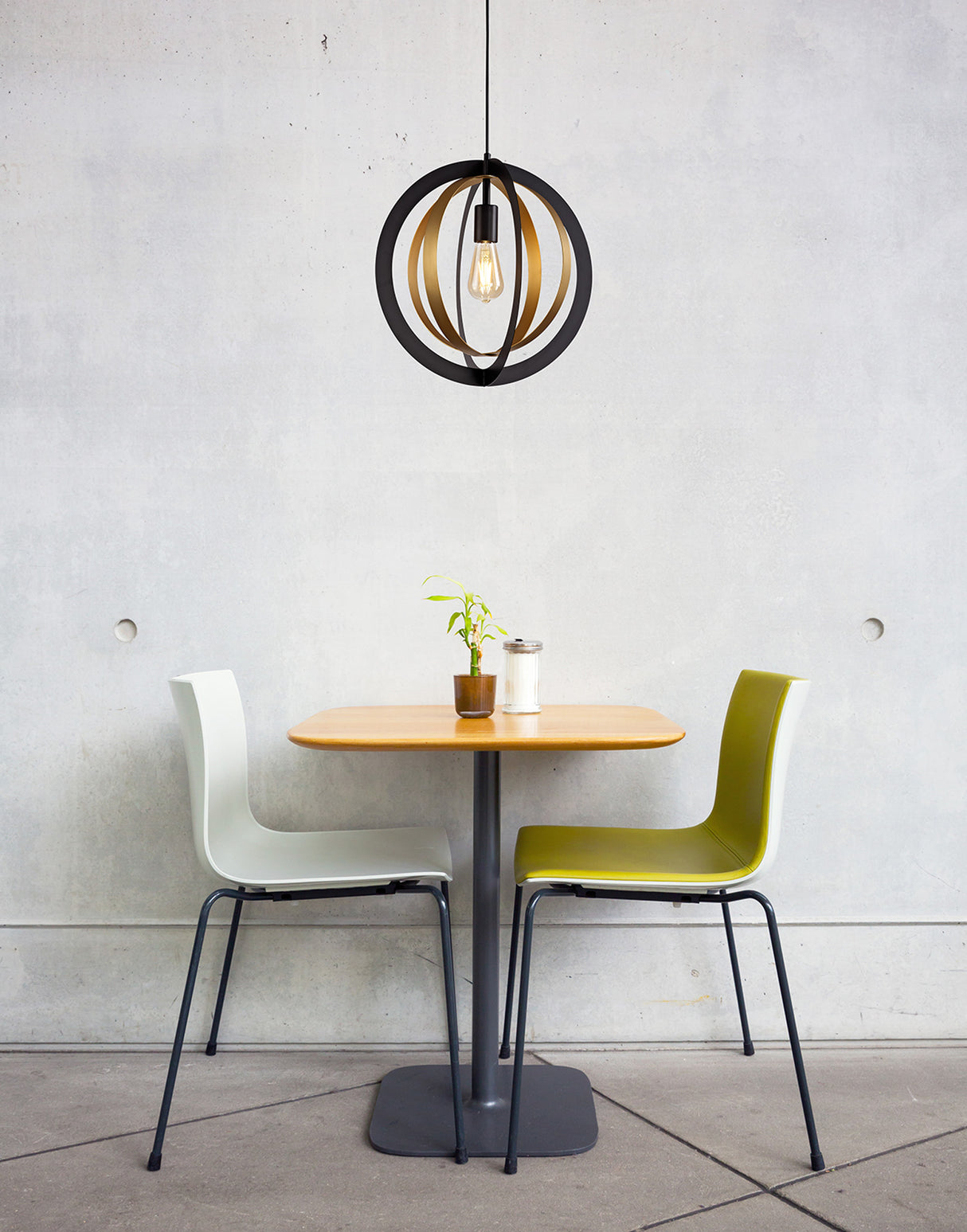 Symm Pendant, 1 x E27, Black/Satin Gold