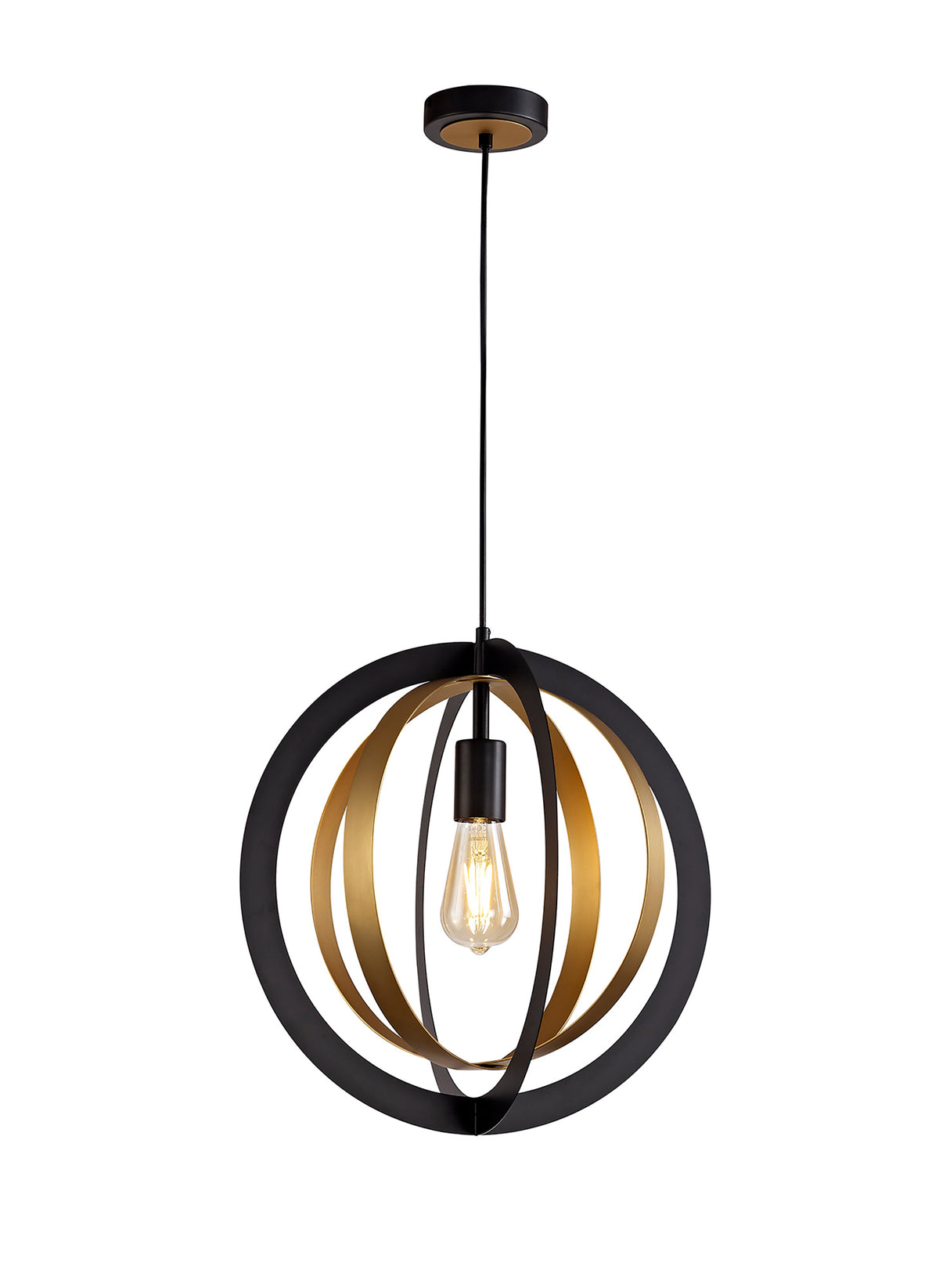 Symm Pendant, 1 x E27, Black/Satin Gold