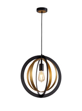 Symm Pendant, 1 x E27, Black/Satin Gold