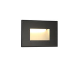 Kerr Recessed Rectangle Glass Fronted Wall Lamp, 1 x 3.3W LED, 3000K, 145lm, IP65, Black, 3yrs Warranty