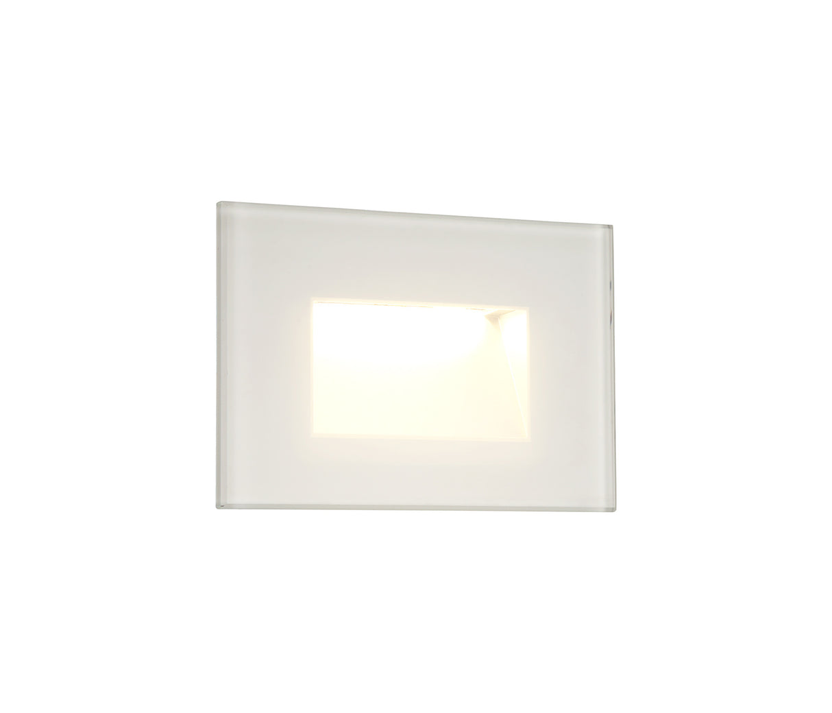 Kerr Recessed Rectangle Glass Fronted Wall Lamp, 1 x 3.3W LED, 3000K, 145lm, IP65, White, 3yrs Warranty