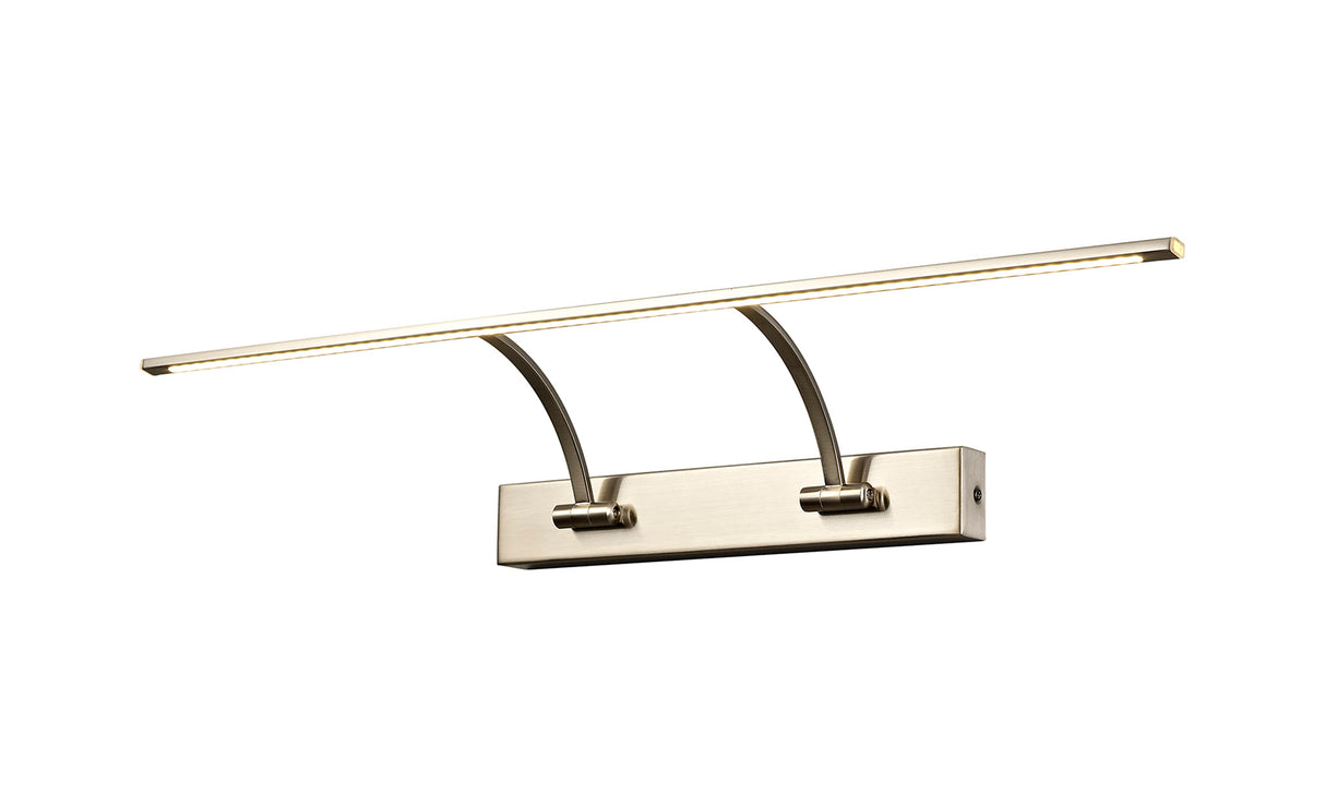 Sohna Small 2 Arm Wall Lamp/Picture Light, 1 x 14W LED, 3000K, 1070lm, Satin Nickel, 3yrs Warranty