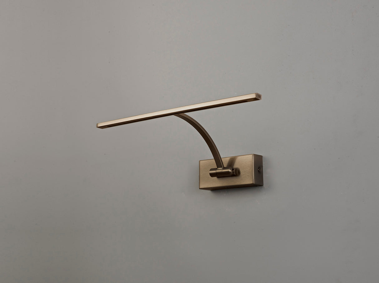 Sohna Small 1 Arm Wall Lamp/Picture Light, 1 x 6W LED, 3000K, 470lm, Bronze, 3yrs Warranty