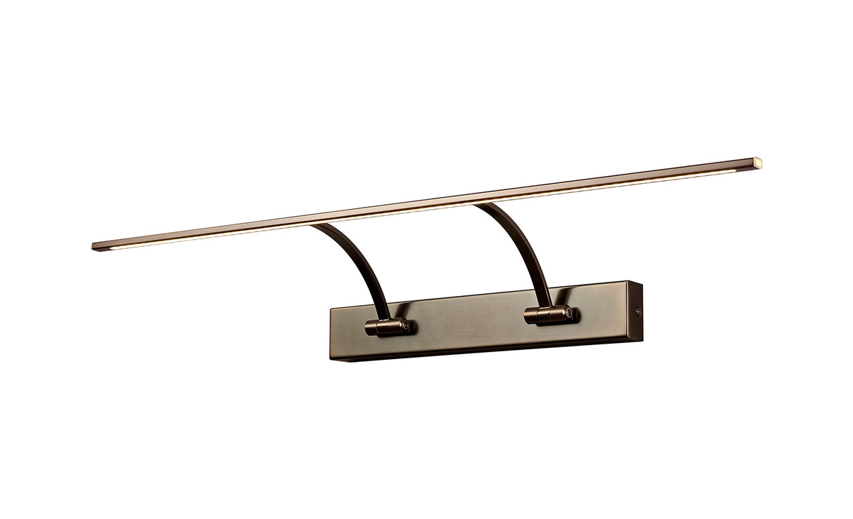 Sohna Small 2 Arm Wall Lamp/Picture Light, 1 x 14W LED, 3000K, 1070lm, Bronze, 3yrs Warranty