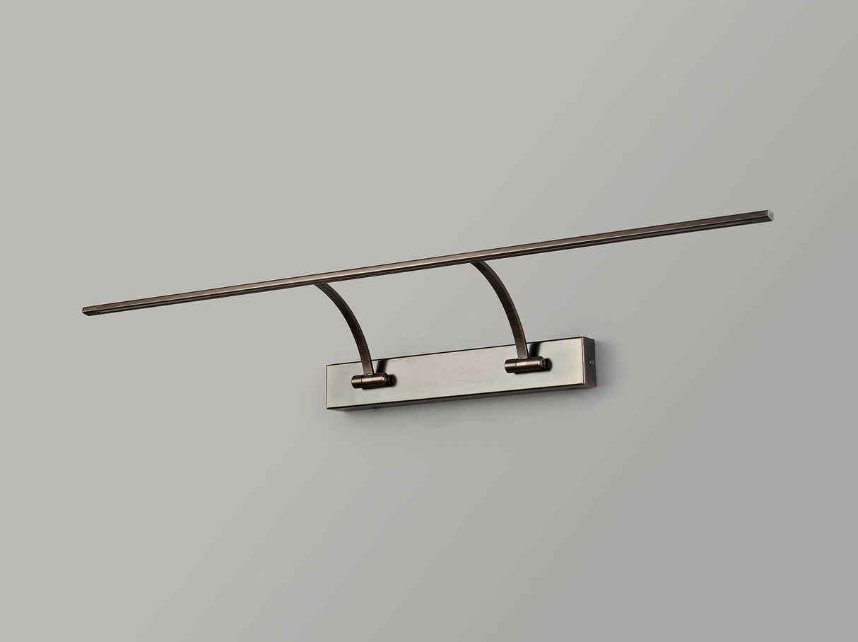 Sohna Large 2 Arm Wall Lamp/Picture Light, 1 x 16W LED, 3000K, 1200lm, Bronze, 3yrs Warranty