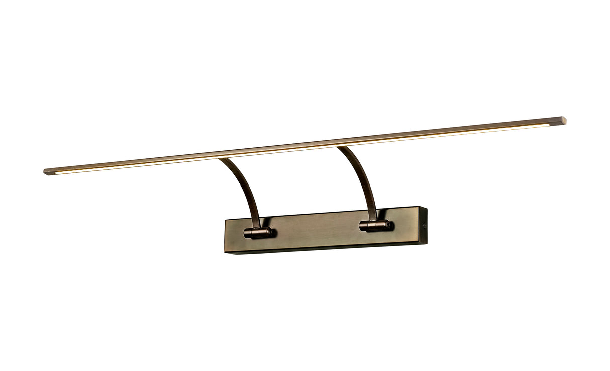 Sohna Large 2 Arm Wall Lamp/Picture Light, 1 x 16W LED, 3000K, 1200lm, Bronze, 3yrs Warranty