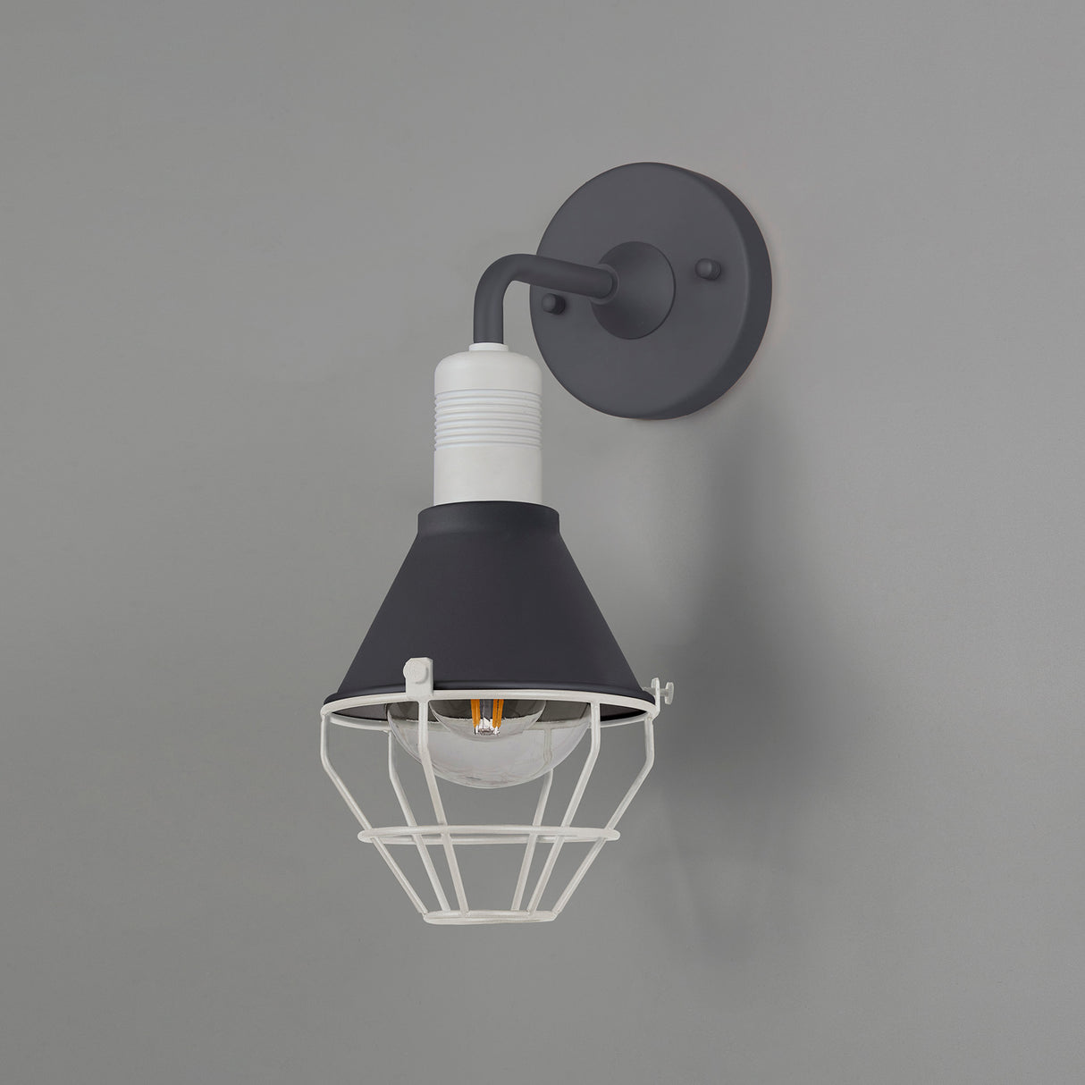 Rush Wall Lamp, 1 Light E27, IP65, Anthracite/Matt White, 2yrs Warranty