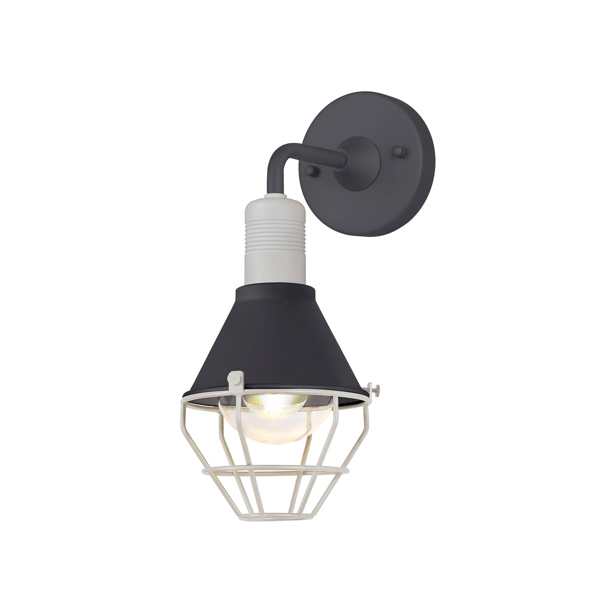 Rush Wall Lamp, 1 Light E27, IP65, Anthracite/Matt White, 2yrs Warranty