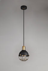Neil Pendant, 1 Light E27, Sand Black/Brushed Bronze