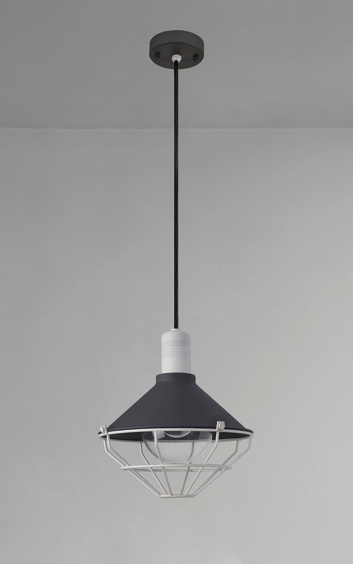 Rush Pendant, 1 Light E27, IP65, Anthracite/Matt White, 2yrs Warranty