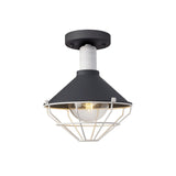 Rush Semi Flush Ceiling, 1 Light E27, IP65, Anthracite/Matt White, 2yrs Warranty