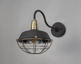 Lemon Wall Lamp, 1 Light E27, IP65, Matt Black/Antique Brass, 2yrs Warranty