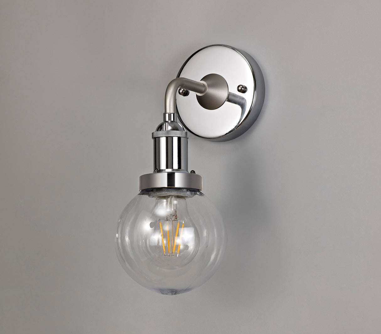 James Wall Lamp 1 Light E27 IP65 Exterior Titanium Silver/Polished Chrome