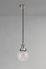 James 15cm Pendant 1 Light E27 IP65 Exterior Titanium Silver/Polished Chrome