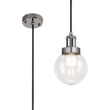 James 15cm Pendant 1 Light E27 IP65 Exterior Titanium Silver/Polished Chrome