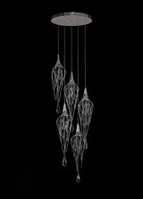 Hughes Pendant Round, 5 x GU10, Polished Chrome