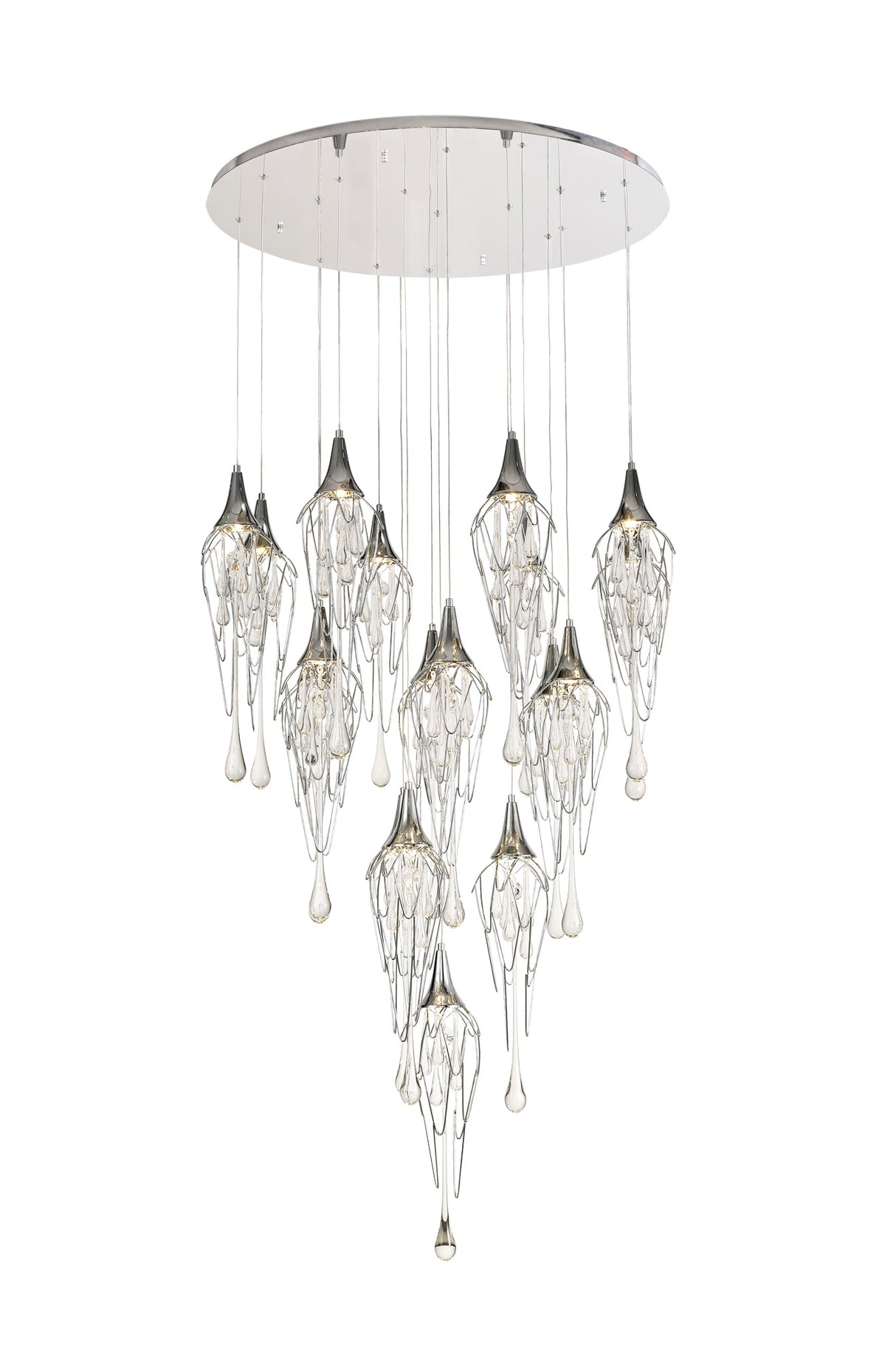 Hughes Pendant Round 5m, 18 x GU10, Polished Chrome Item Weight: 25.3kg