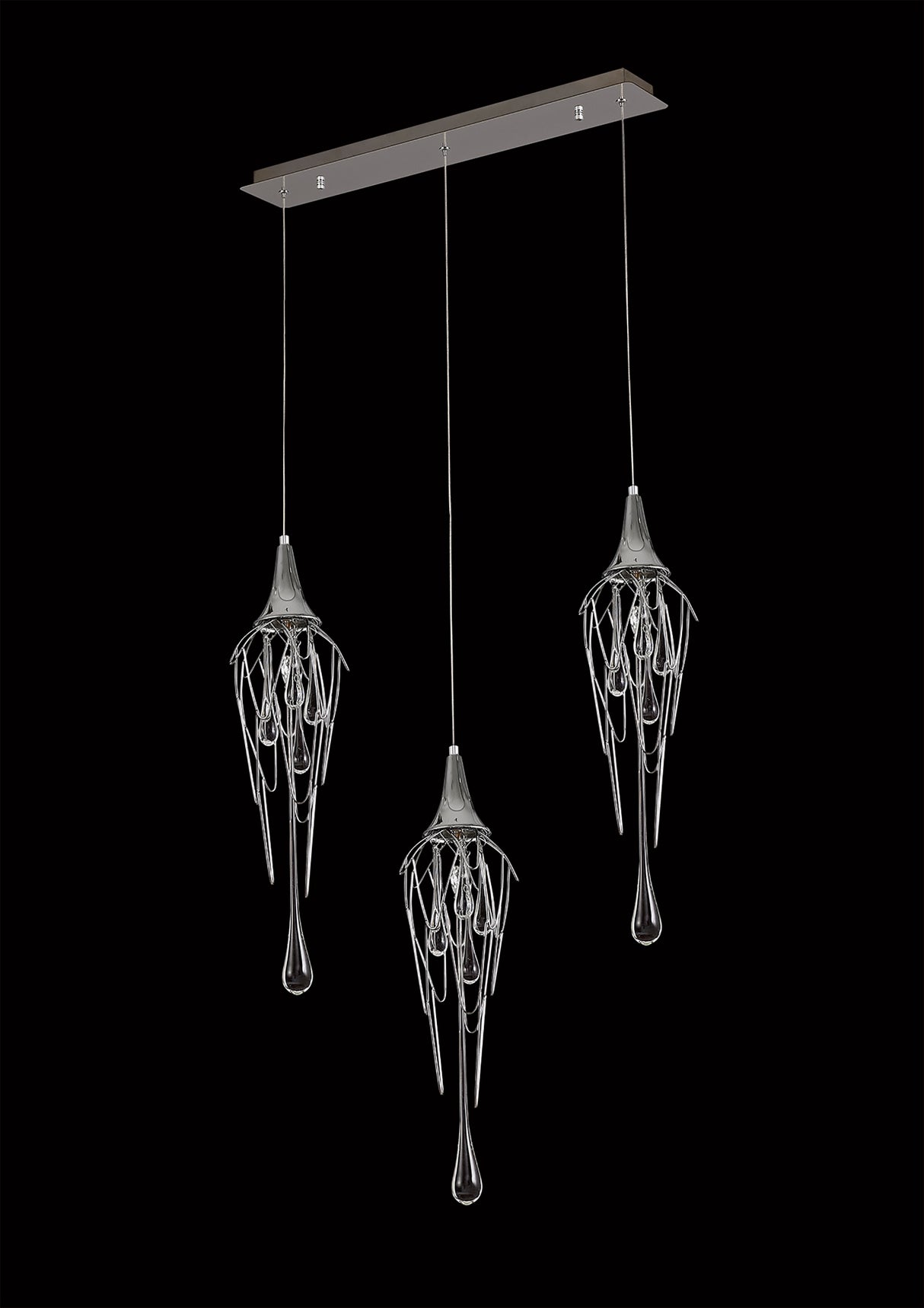 Hughes Linear Pendant Bar, 3 x GU10, Polished Chrome