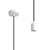 Robson 1m Suspension Kit 1 Light White/Black Braided Cable, E27 Max 60W, c/w Ceiling Bracket & Deeper Shade Ring