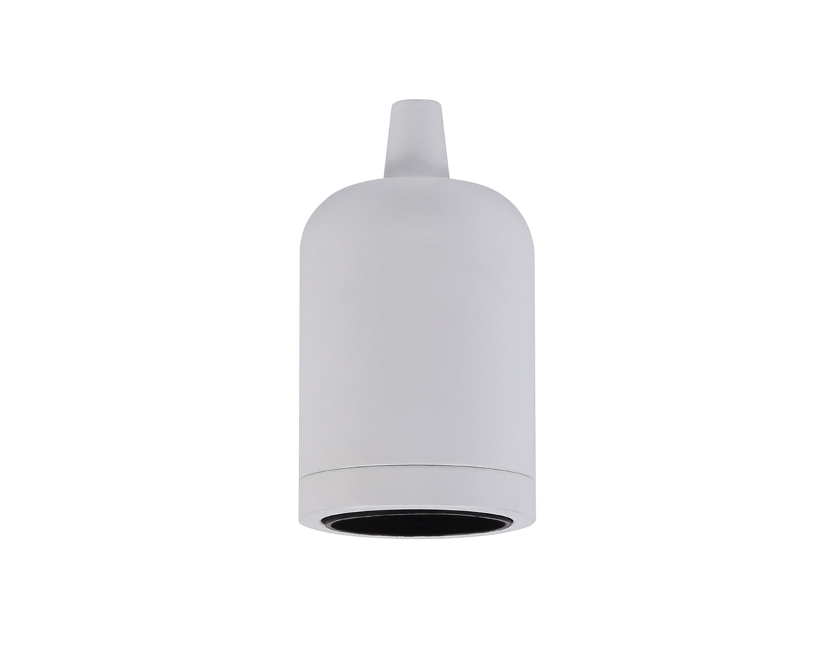 Robson Lampholder Kit, White, E27 (Max 60W) c/w Cable Clamp & Deeper Shade Ring, Suitable For Shades & Cages