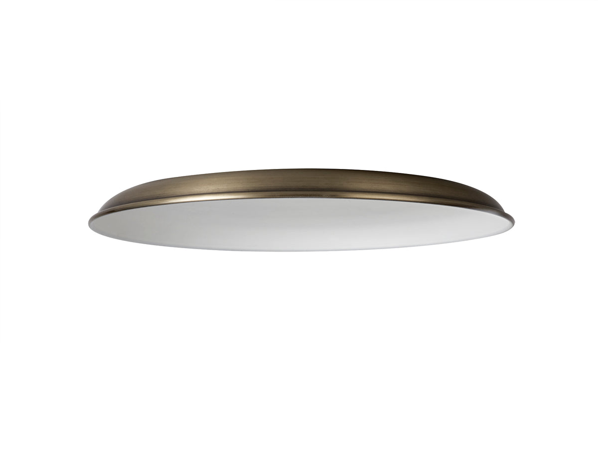 Robson Round Flat Metal 35cm Lampshade, Antique Brass