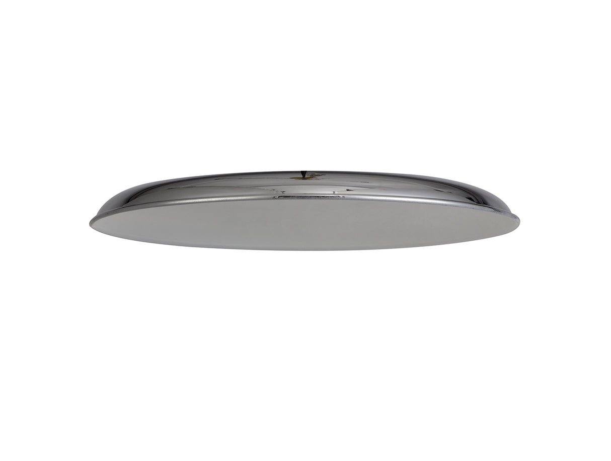 Robson Round Flat Metal 35cm Lampshade, Chrome