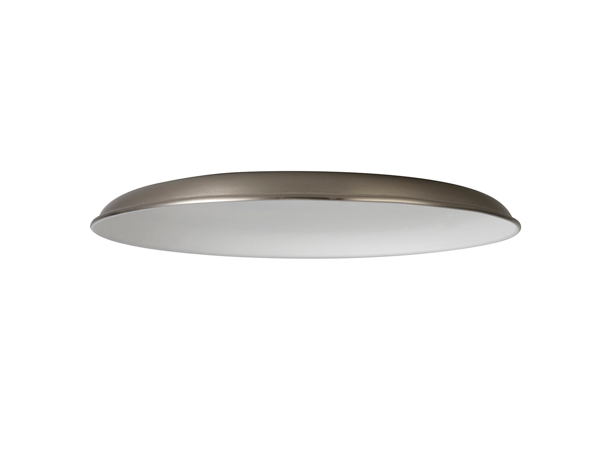 Robson Round Flat Metal 35cm Lampshade, Brushed Nickel