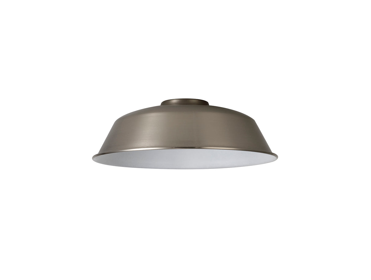 Robson Round 25cm Lampshade With Angled Sides, Brushed Nickel