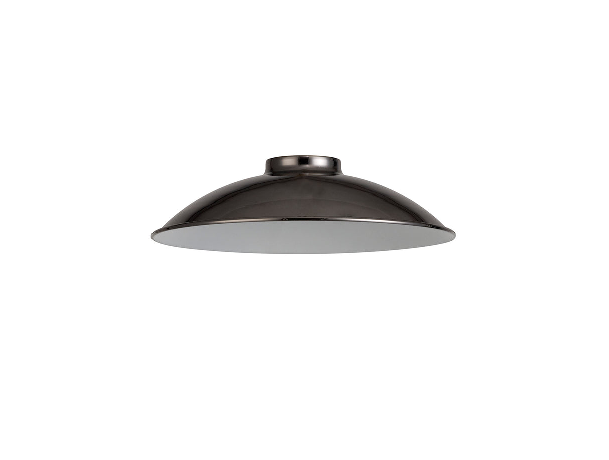 Robson Shallow Round 25cm Lampshade, Black Chrome