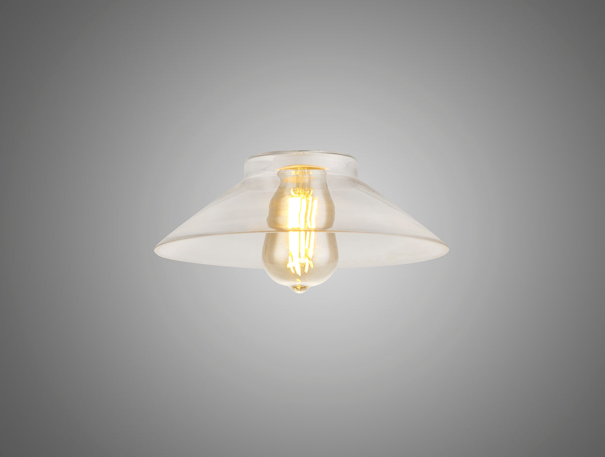 Robson Flat Round 25cm Glass Shade (F), Clear