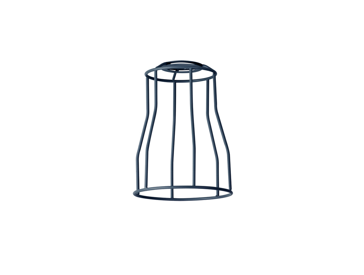 Robson Tall Round 14cm Wire Cage Shade With Angled Sides, Cool Grey