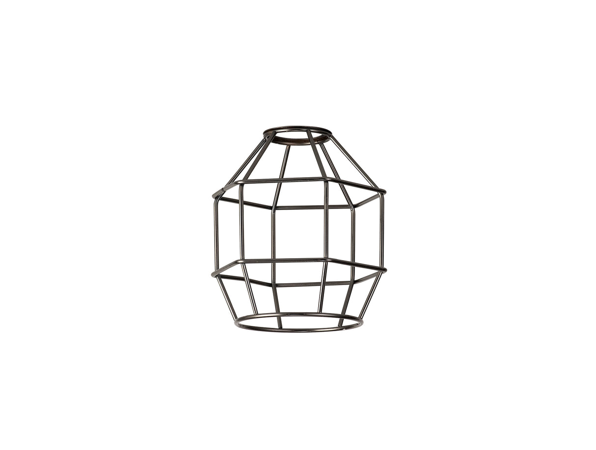 Robson Hexagon 14cm Wire Cage Shade, Black Chrome